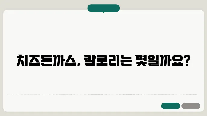 치즈돈까스 칼로리