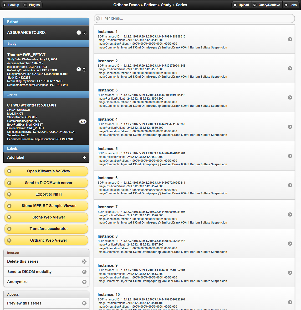 Orthanc 서버 설치 및 PACS 구축 실습