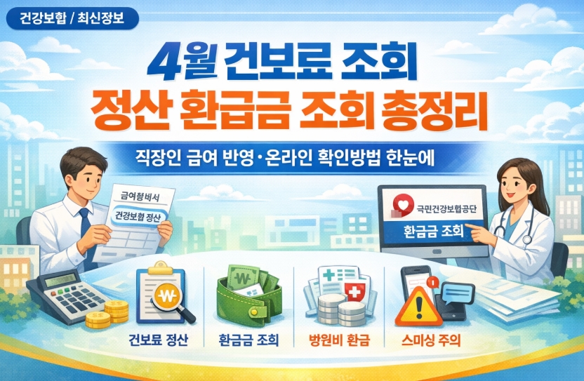4월 건보료 조회 정산 환급금조회 총정리