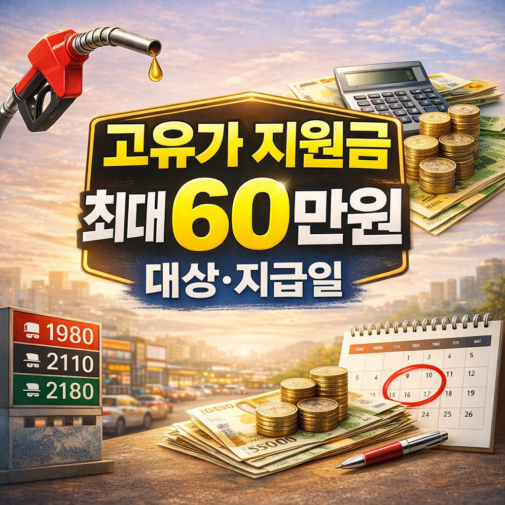 2026 고유가 피해지원금 대상 확인 및 신청기간&middot;지급일 총정리 (최대 60만원)