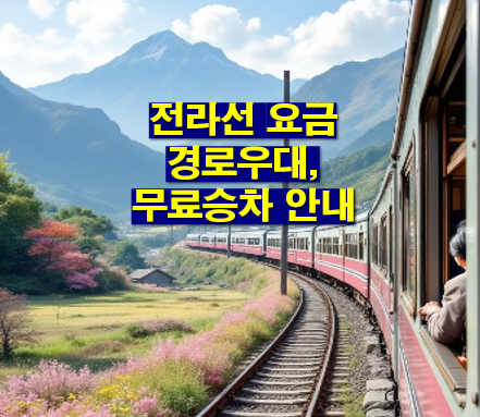 전라선(KTX,무궁화,ITX,누리호) 요금 경로우대, 무료승차 안내