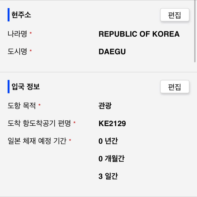 비짓재팬- 입국심사