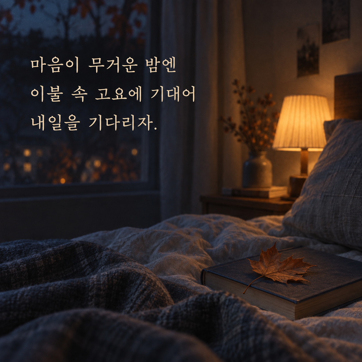 마음이 무거운 밤에는 이불 속 고요에 기대어 내일을 기다리자