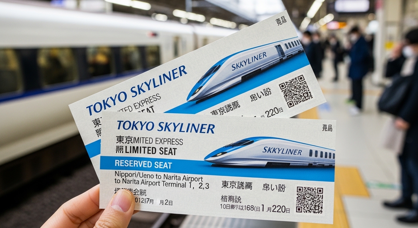 스카이라이너 열차 지정석 실물 티켓