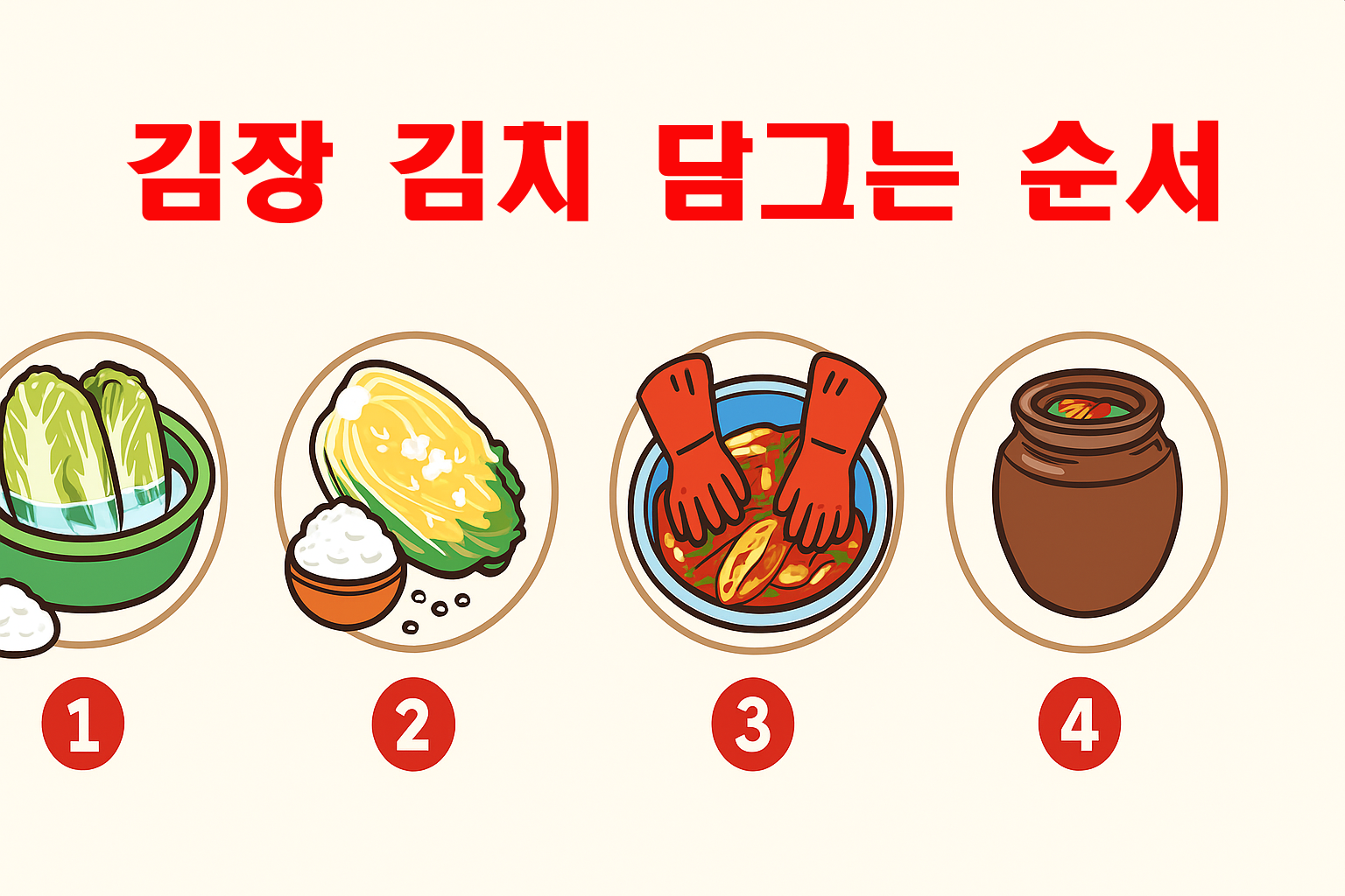 김장 김치 담그는 순서 체크리스트 인포그래픽