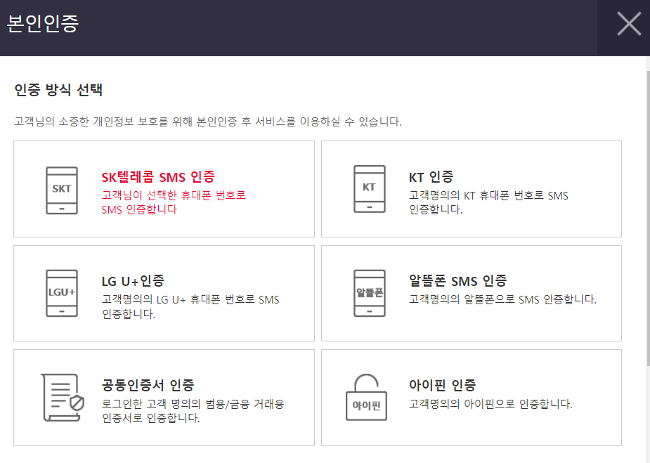 4. 본인인증 화면 예시