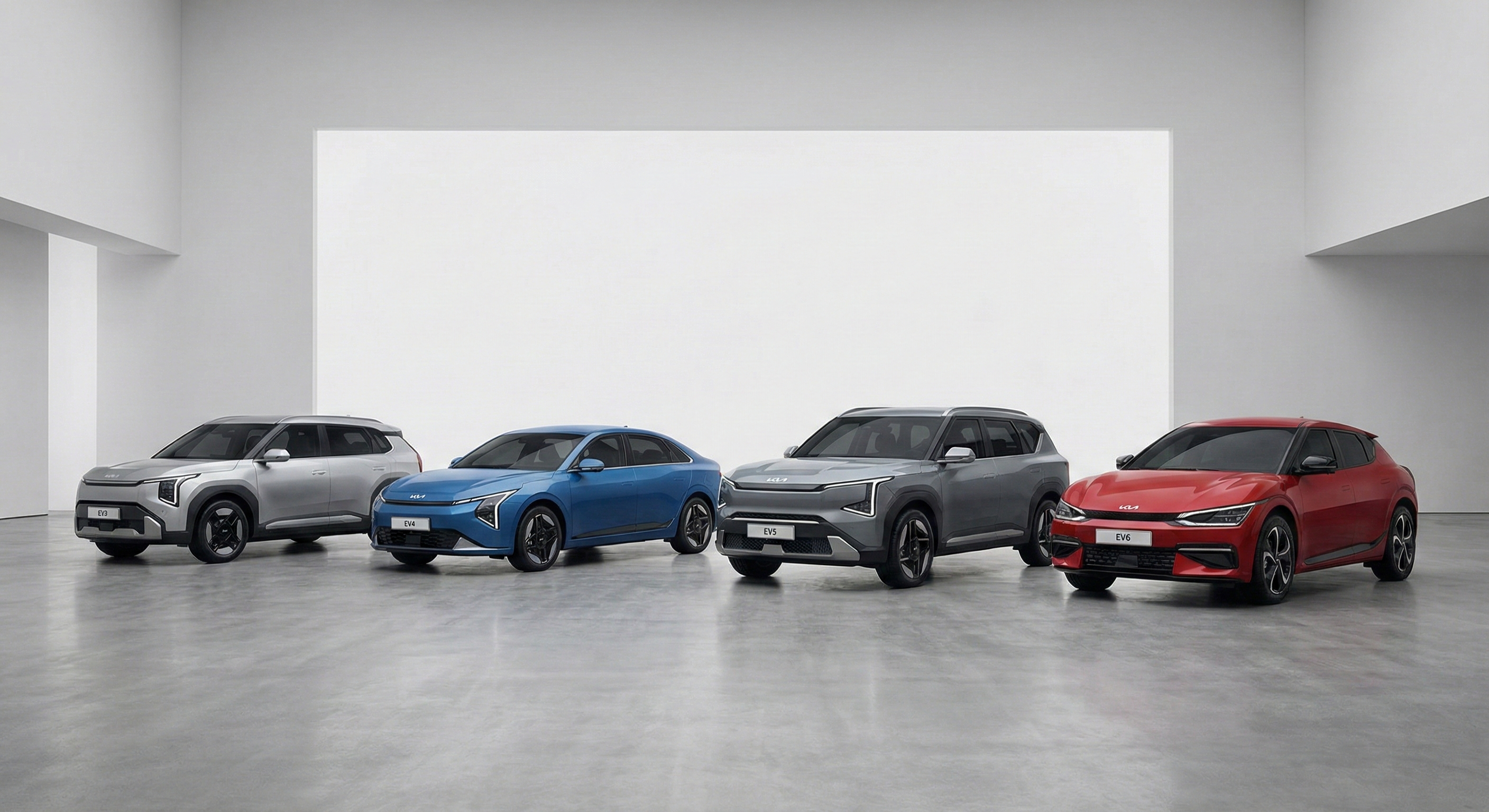 기아 자동차 전기차 라인업(EV3, EV4, EV5, EV6)