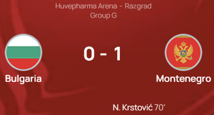UEFA 유로 2024 예선 불가리아 몬테네그로 경기 결과 그룹 G조 매치데이 1