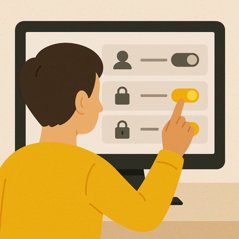 카톡 설정을 하고있는 모습