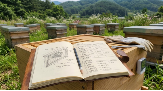 봉군 관리 기록 노트 점검