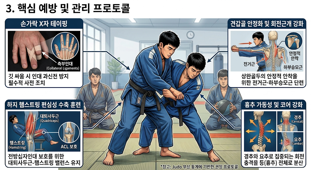 유도 부상 예방을 위한 신체 부위별 질환, 역학, 관리법 핵심 키워드 정리