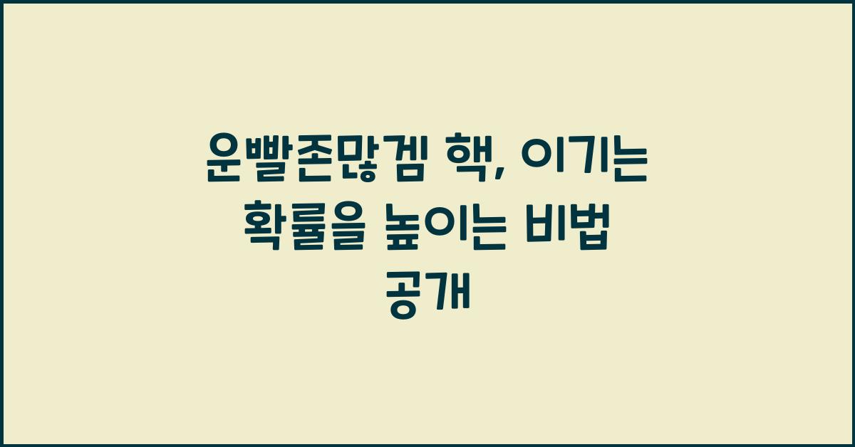 운빨존많겜 핵