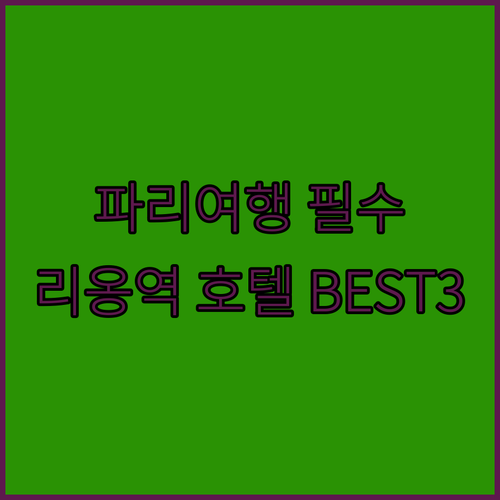 파리 여행 필수 정보! 리옹역 최고