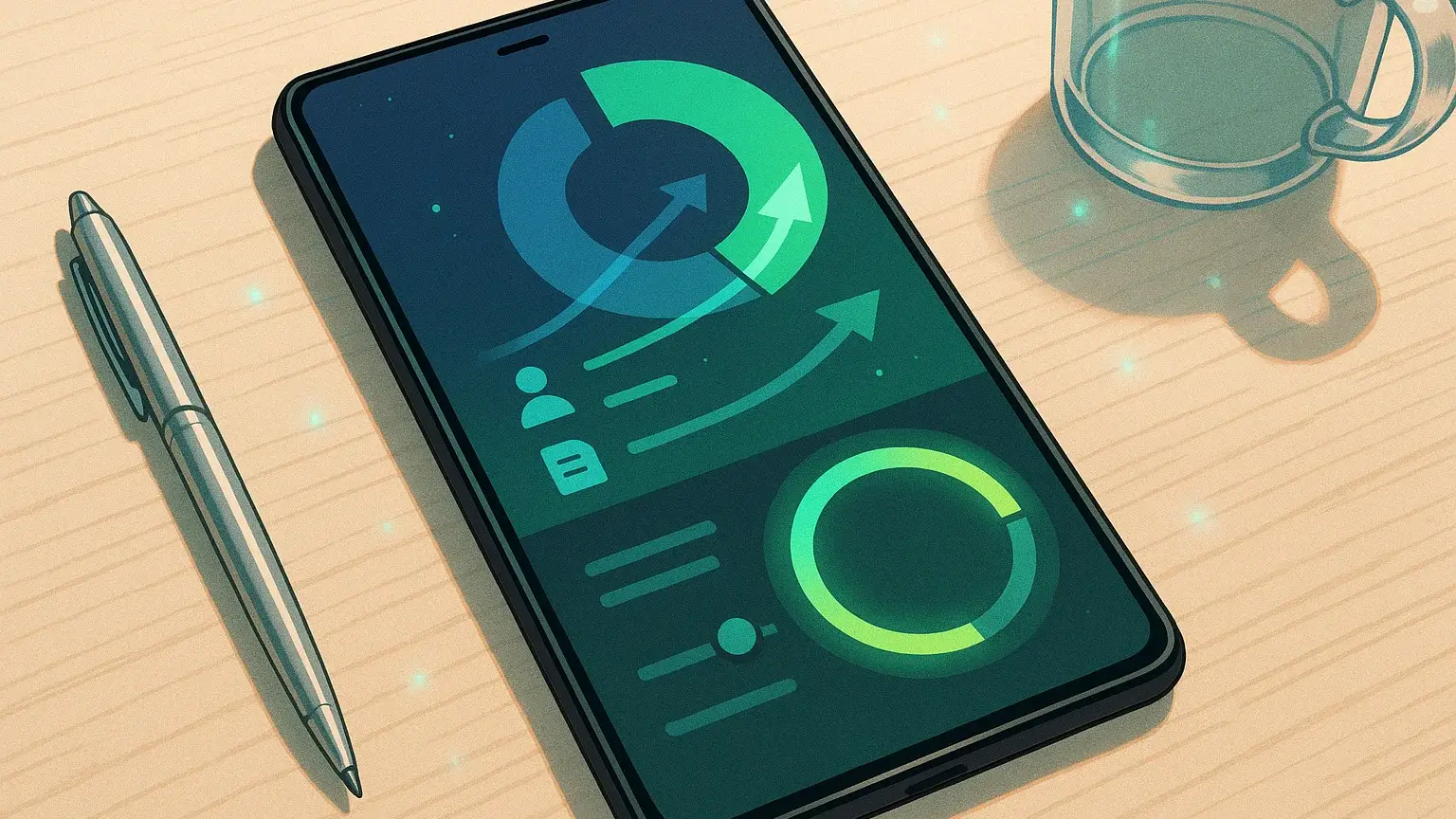 삼쩜삼 앱 화면과 수수료 계산기를 보여주는 스마트폰 이미지