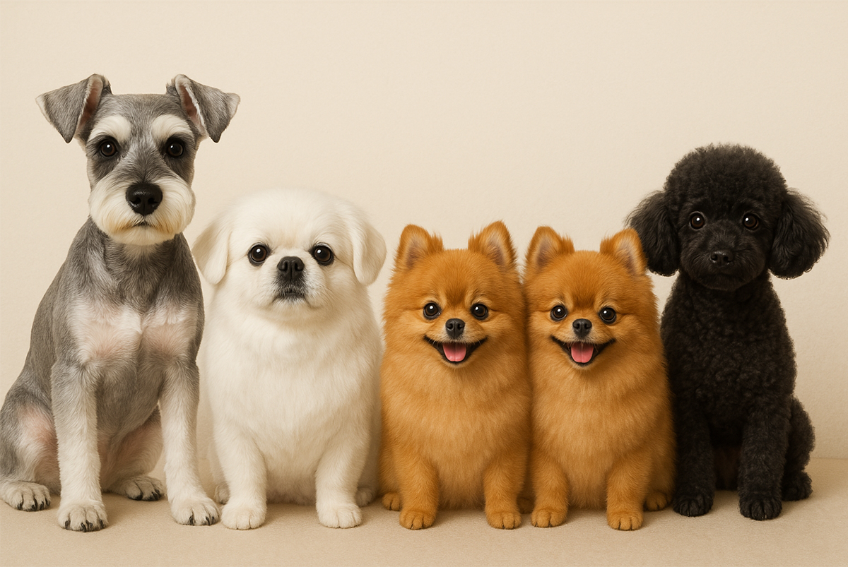 슈나우저, 페키니즈, 포메라니안, 푸들