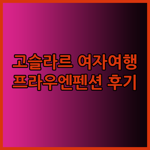 고슬라르 여자여행 추천 숙소 프라우엔