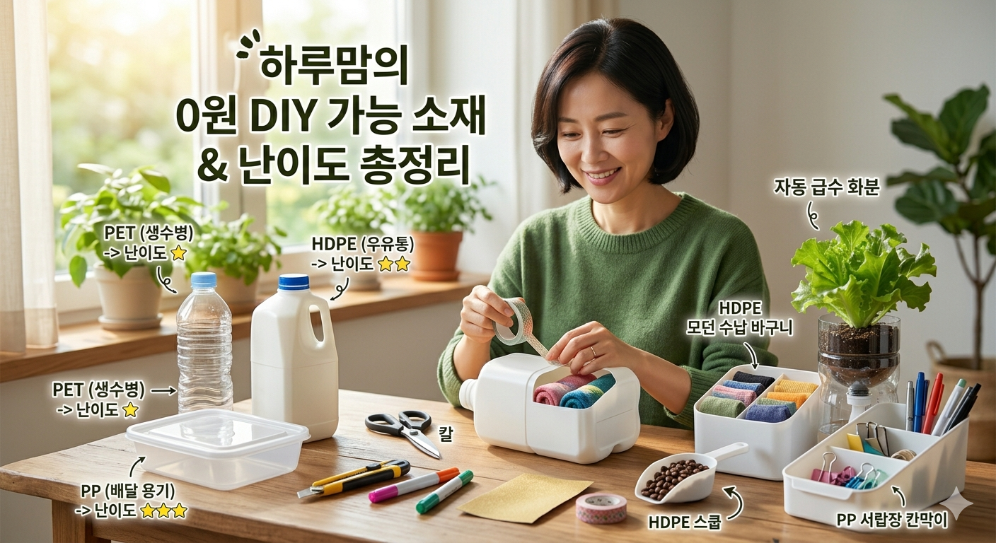 버리는 플라스틱의 재발견! 0원 DIY 가능 소재와 가위질 난이도 총정리