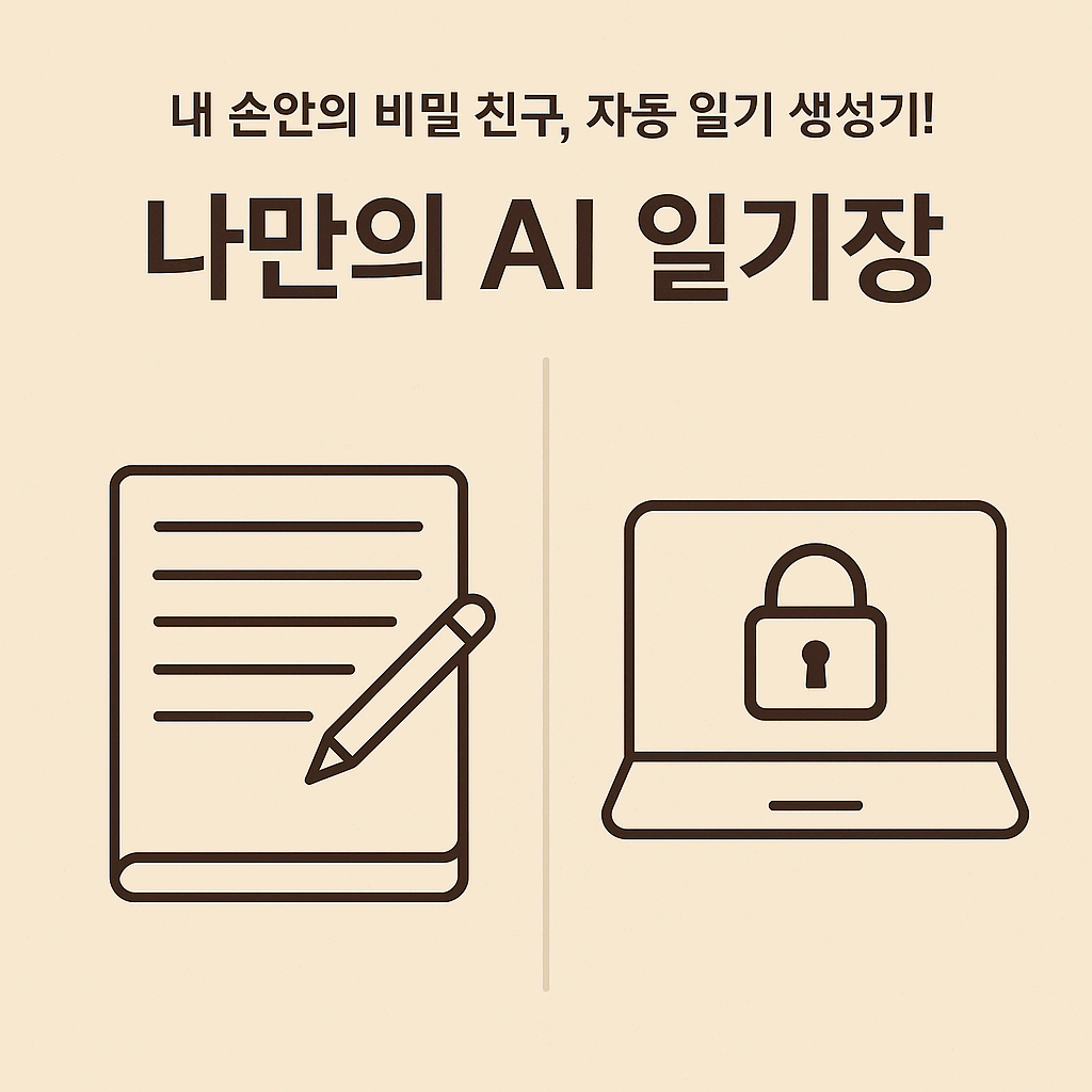로컬 AI 모델로 나만의 자동 일기장을 만드는 컨셉 이미지