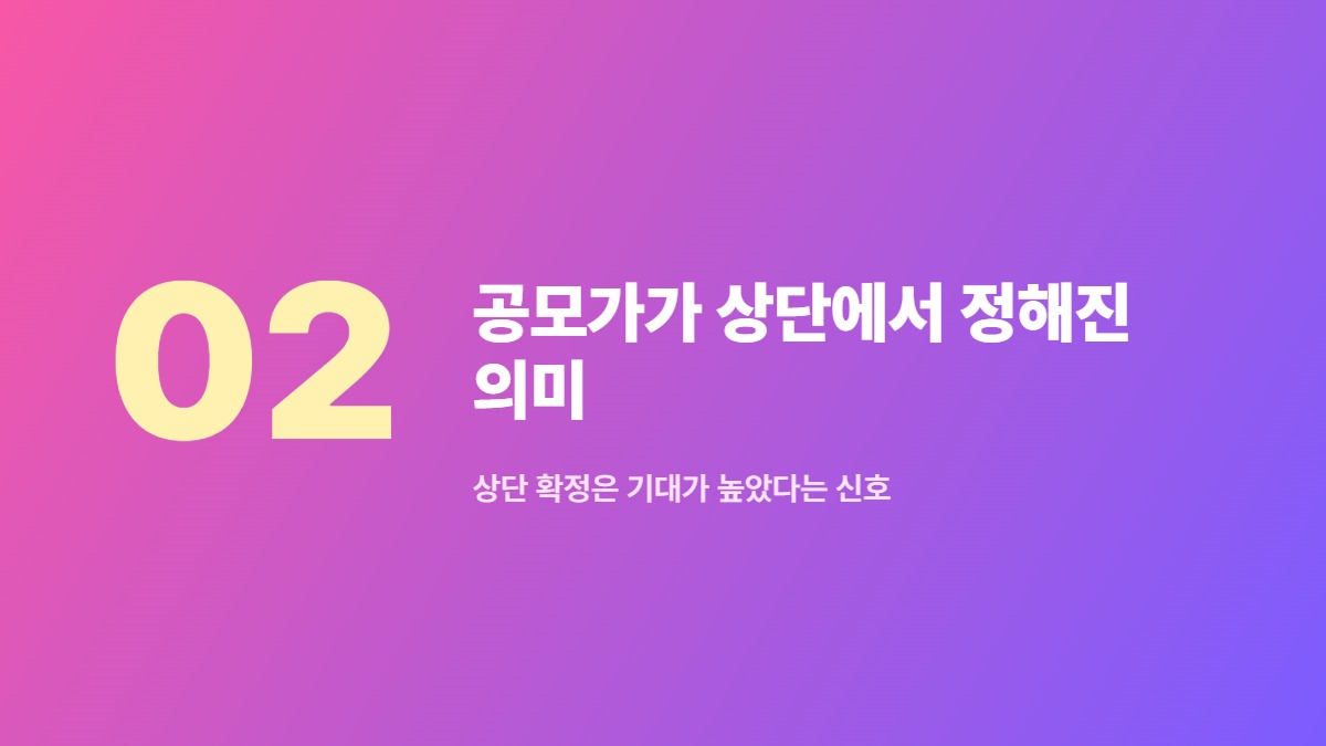 공모가가 상단에서 정해진 의미 &mdash; 상단 확정은 기대가 높았다는 신호