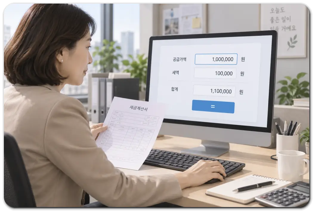 사업자의-공급가액-계산기-확인