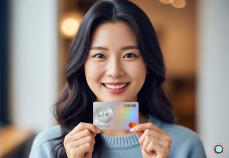 소상공인 지원 프로그램 신용카드를 들고 웃는 여성, 정부 지원금 혜택 안내 via canva