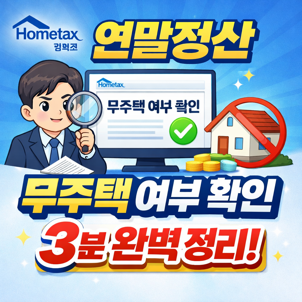 홈택스 연말정산 무주택 여부 확인하러 가기