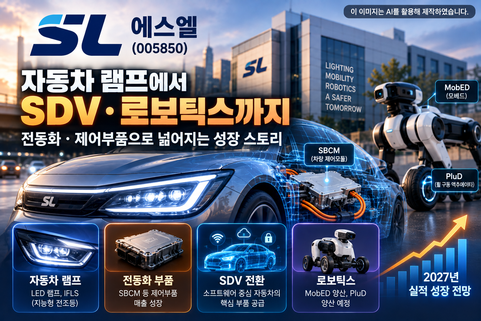 에스엘 자동차 램프에서 전동화&middot;SDV&middot;로보틱스로 확대되는 사업 구조와 2027년 성장 전망