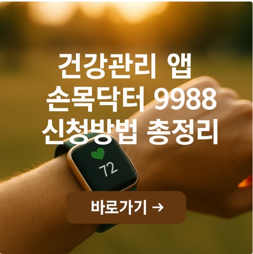 건강관리 앱 손목닥터 9988 신청방법 총정리