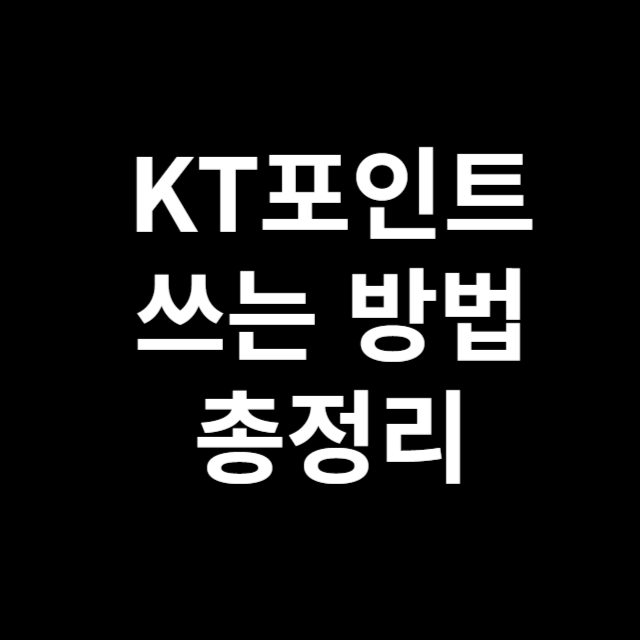KT포인트 쓰는 방법