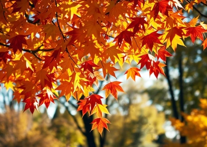 가을에 피는 꽃 단풍나무