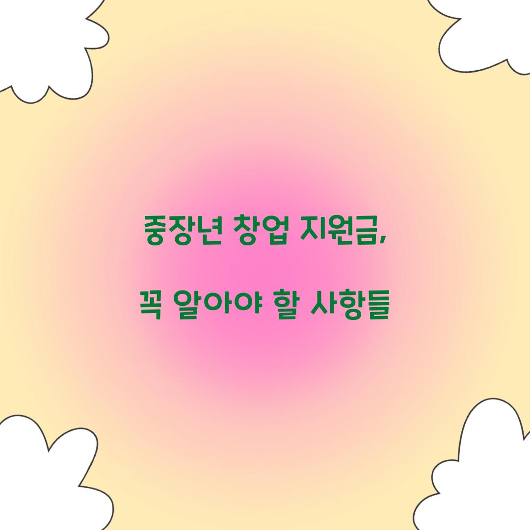 중장년 창업 지원금
