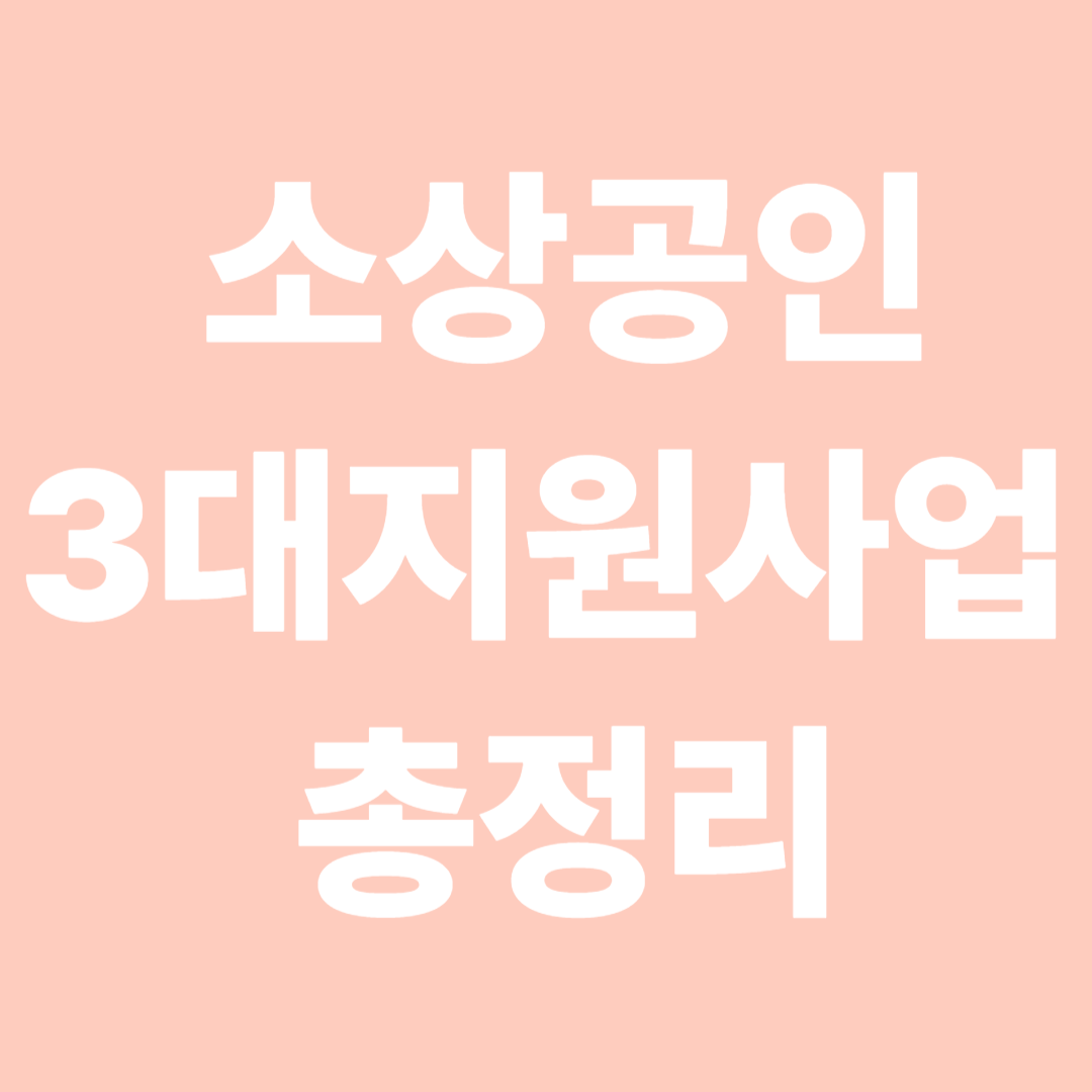 소상공인 3대 지원사업 총정리