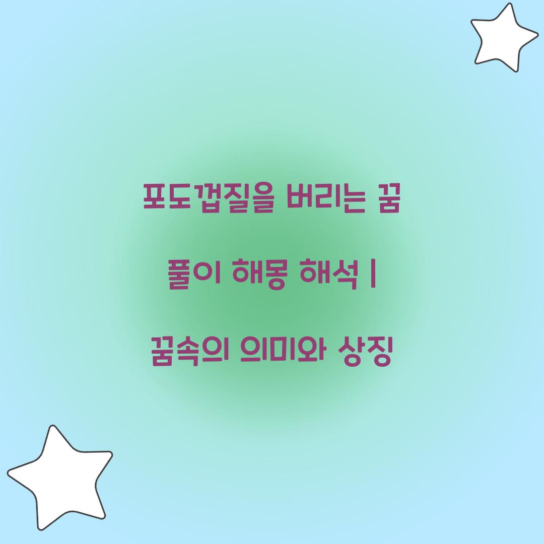 포도껍질을 버리는 꿈 풀이 해몽 해석