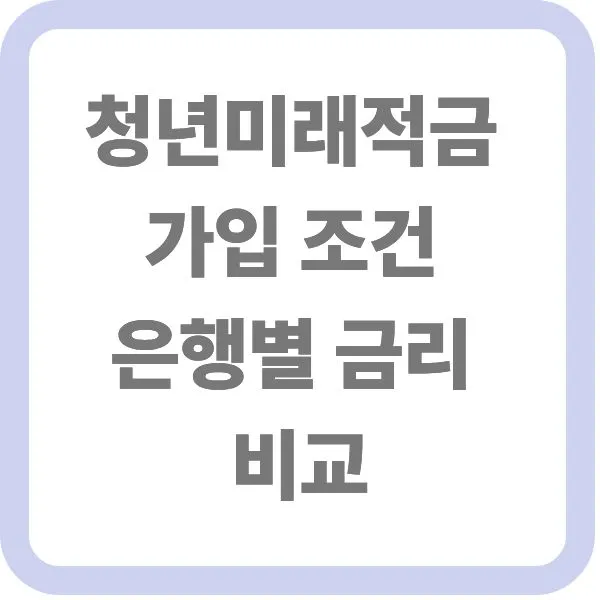 청년미래적금 가입 조건 은행별 금리 비교 텍스트가 적힌 대표 썸네일 이미지