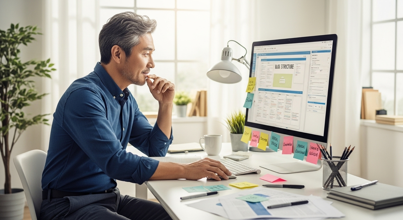 전자책으로 블로그 글을 재구성하는 모습