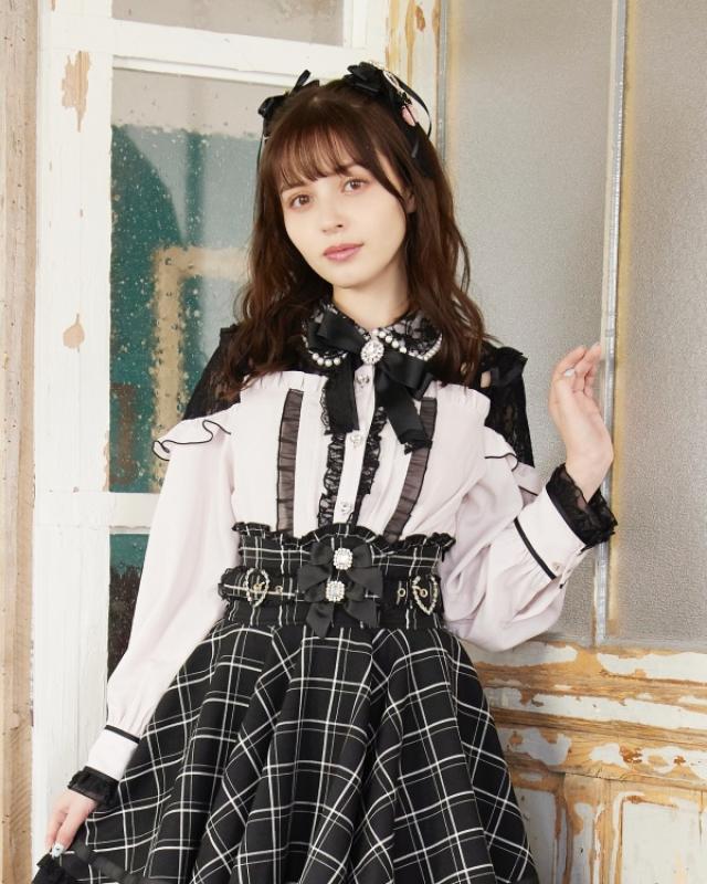 LIZ LISA 리즈리사 에어리 레이스업 블라우스 양산형 지뢰계