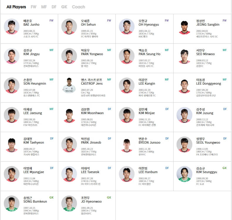 대한민국 축구 국가대표 9월 경기 일정 중계 총정리