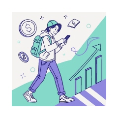 청년이 스마트폰으로 청년계좌 신청하는 장면