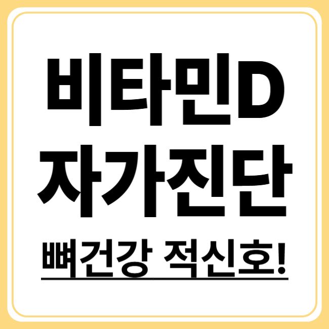 비타민D 부족 자가진단 완벽 가이드! 누구나 쉽게 체크하는 방법