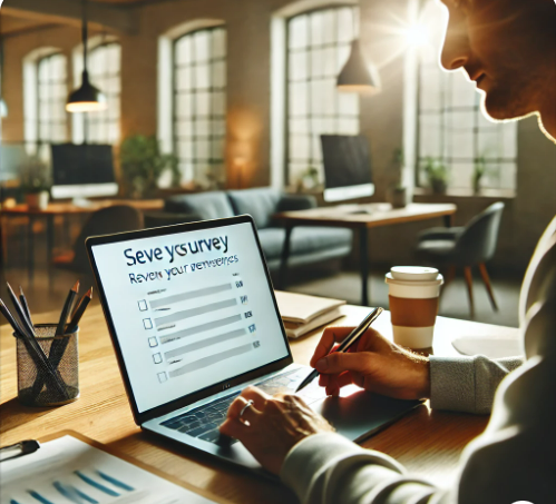 노트북으로 일하는 남성 사진