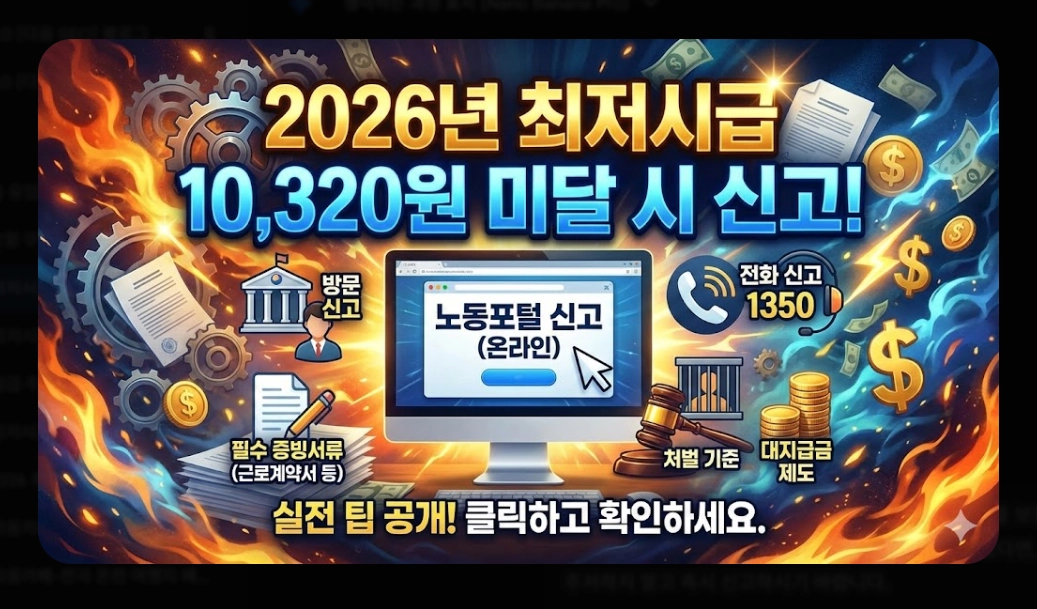 2026 최저시급 미준수 신고 방법 완벽 가이드