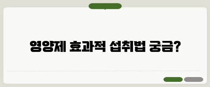 영양제 먹는시간 흡수율 2배 높이는 법