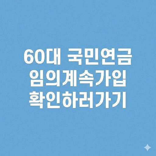 60대 국민연금 임의계속가입
