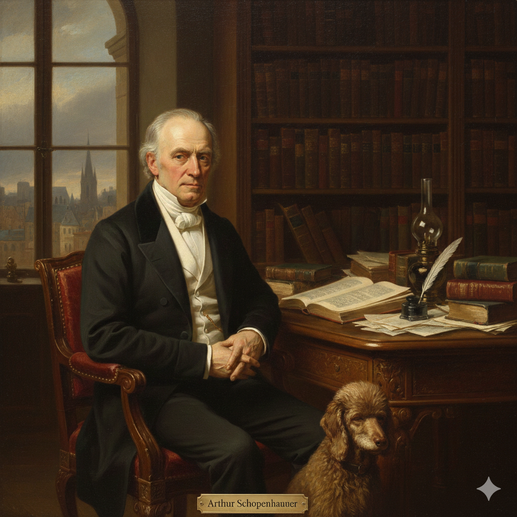 아서 쇼펜하우어(Arthur Schopenhauer) 초상화, 염세주의 철학자, 의지와 표상으로서의 세계 저자, 독일 사상가 인물 사진, IDEA의 이것저것 블로그 인문학 콘텐츠