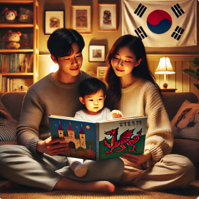 아이에게 동화 책 읽어주는 부모님 모습 관련 사진