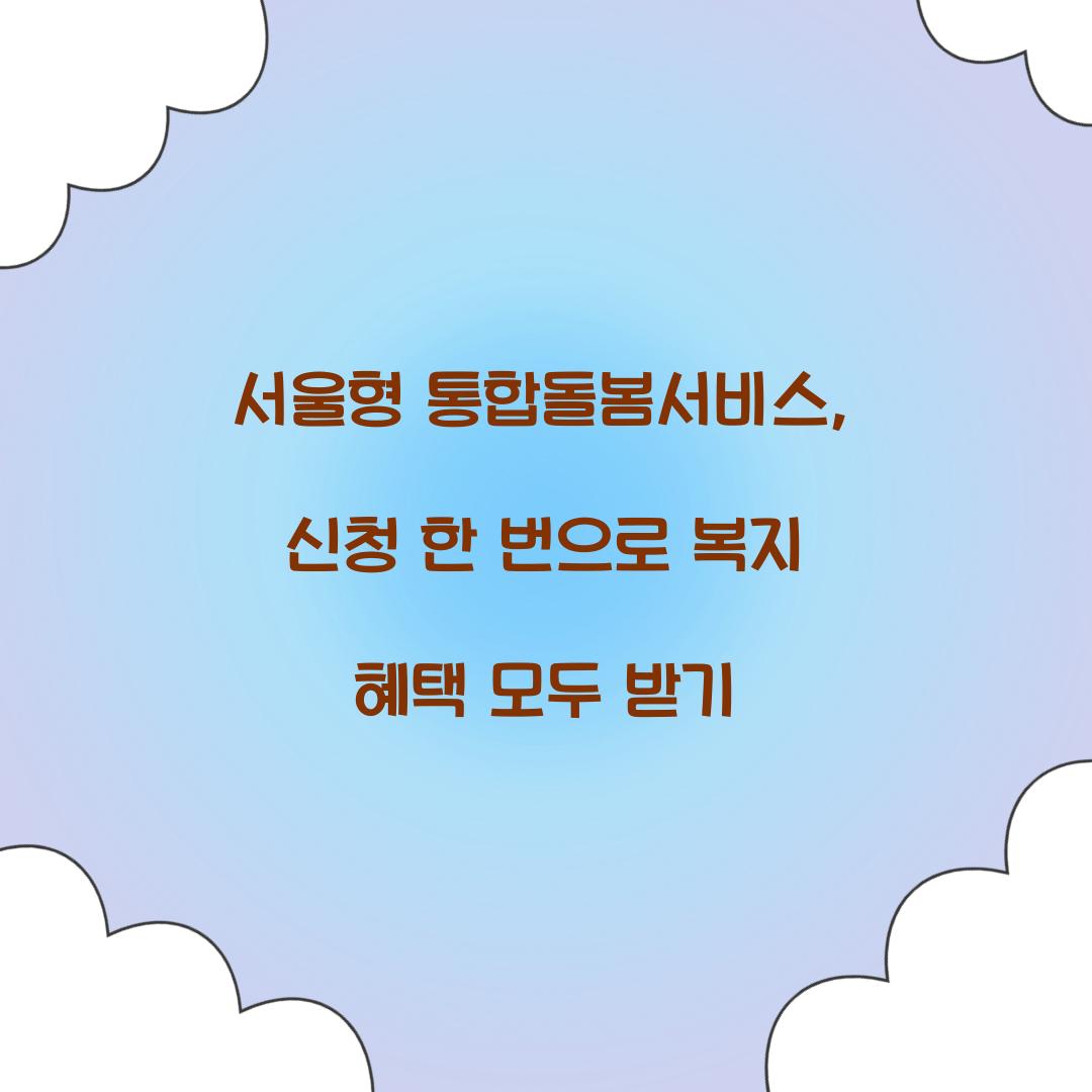 서울형 통합돌봄서비스