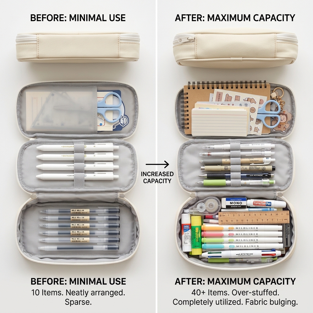 필통 고르는법 용량 기준 대용량 필통