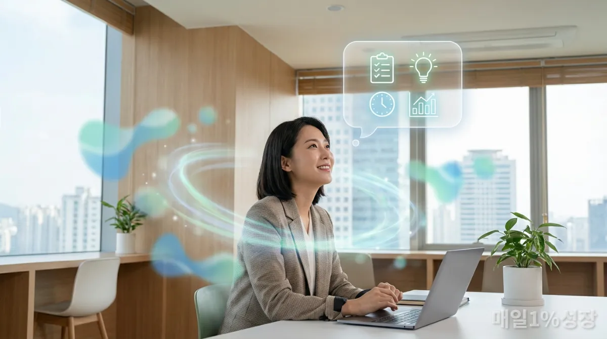 집중력 향상과 생산성 증대를 시각적으로 표현한 이미지