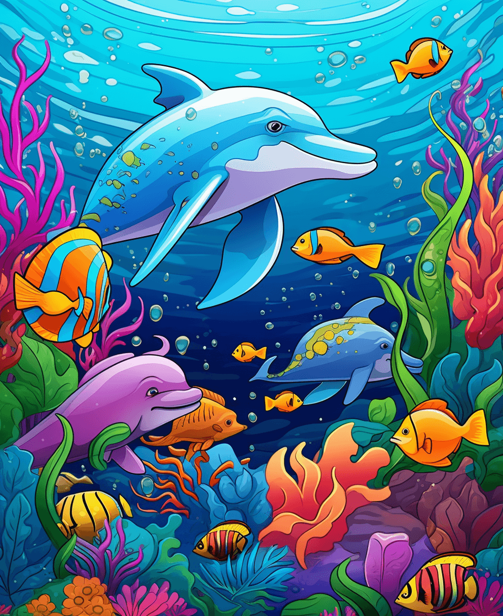 바닷속 해양생물 색칠공부 무료 다운로드