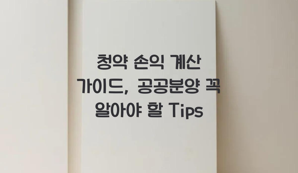 청약 손익 계산